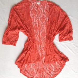 Gorgeous medium coral colored lace Lularoe Lindsay